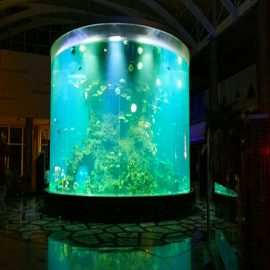 china aangepaste goedkope super grote ronde pmma glazen aquaria duidelijke cilinder acryl aquariums